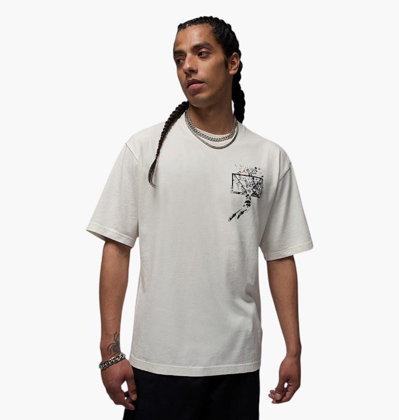 Футболка мужская Air Jordan Brk Svv Ovsz Gfx Ss Crew White — фото 2