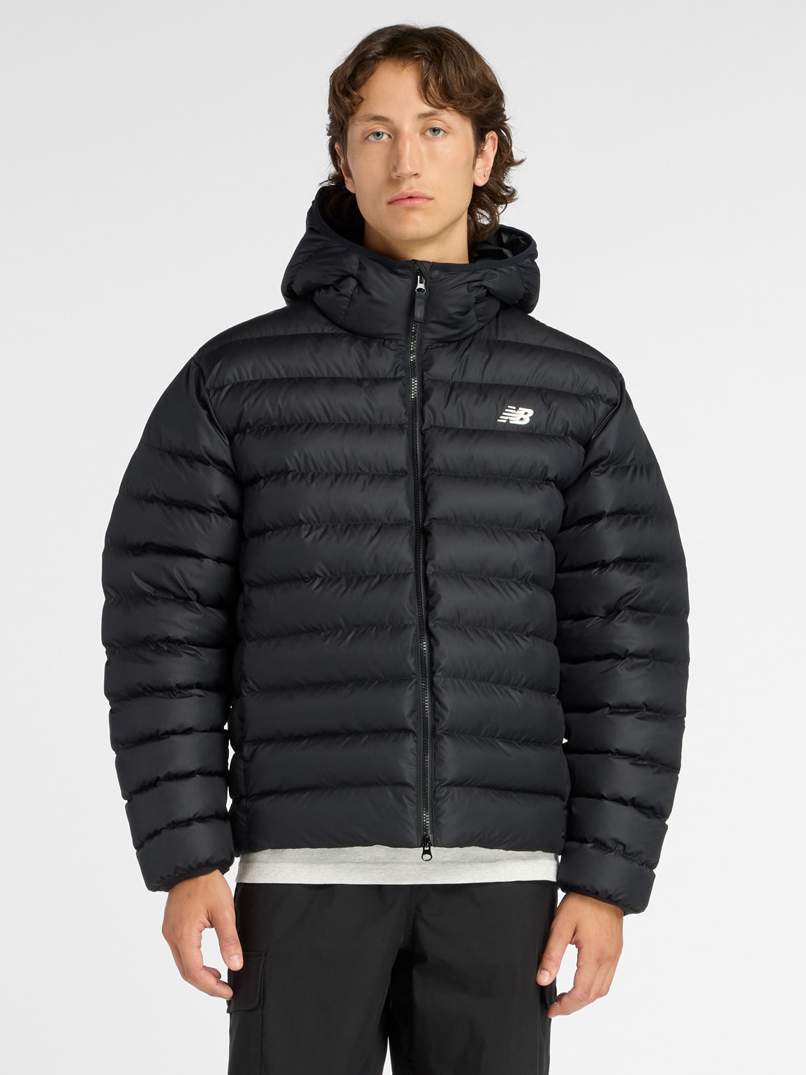 Куртка чоловіча New Balance Hooded Puffer Black (MO53500BK) — фото 1