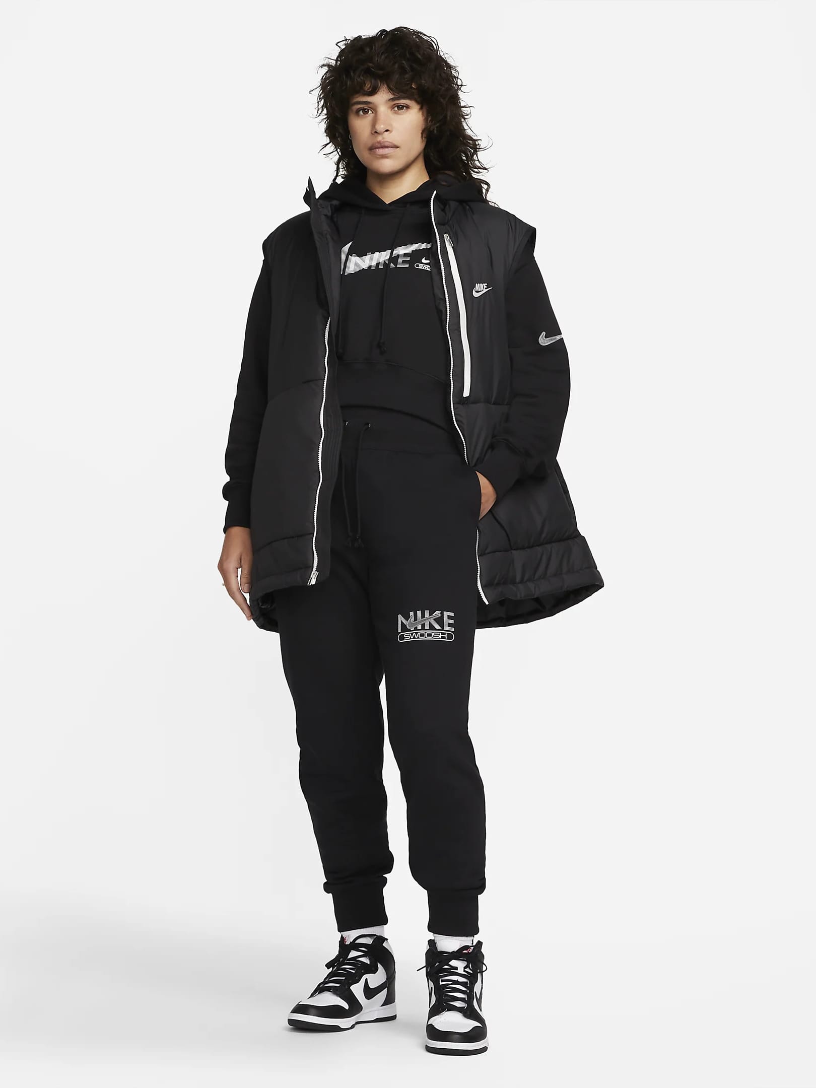 Брюки жіночі Nike Sportswear Swoosh Fleece Jogger (DR5615-010) — фото 8