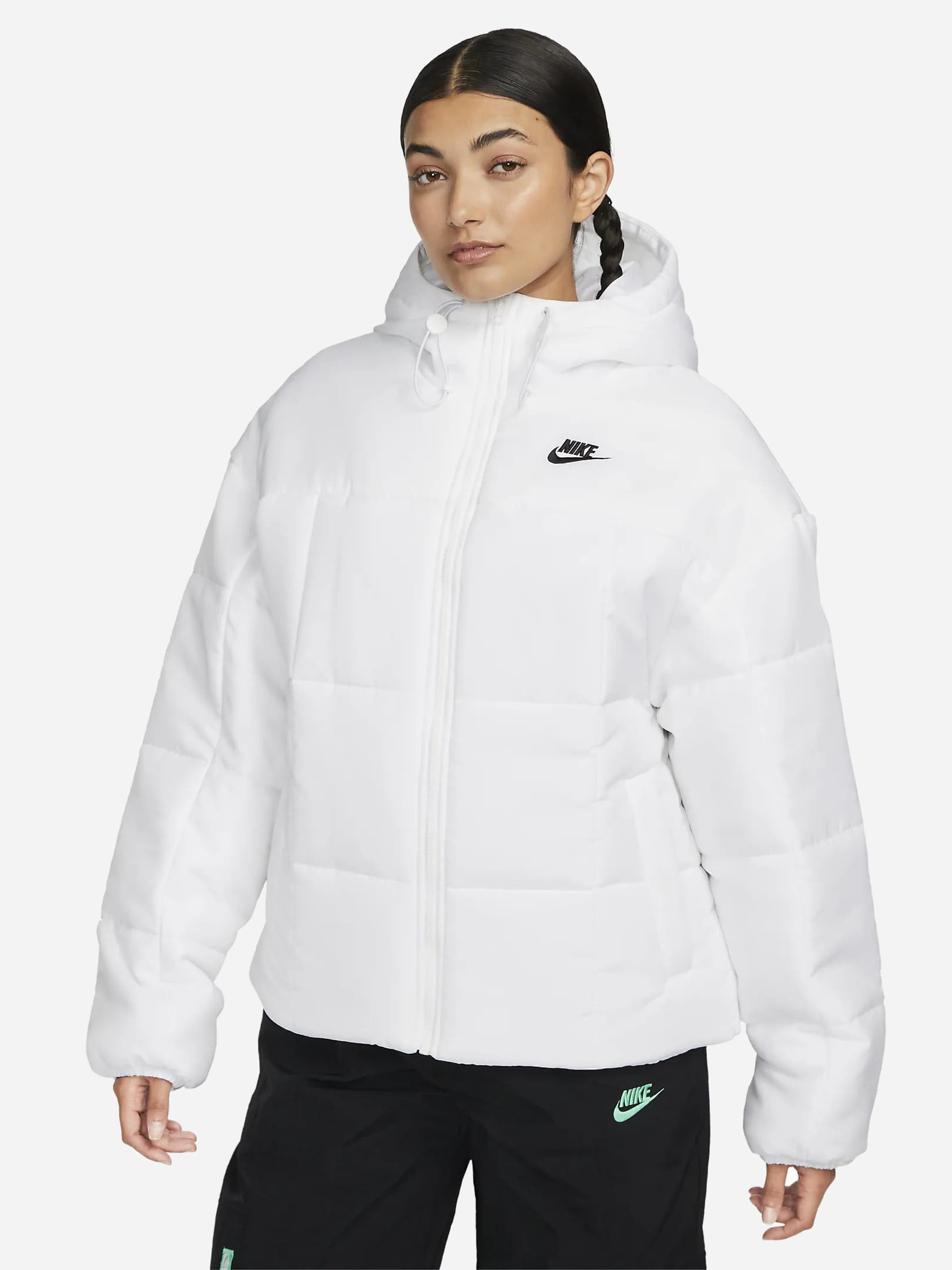Куртка жіноча Nike Sportswear Classic Puffer Therma-Fit Loose Hooded Jacket (FB7672-100) — фото 1