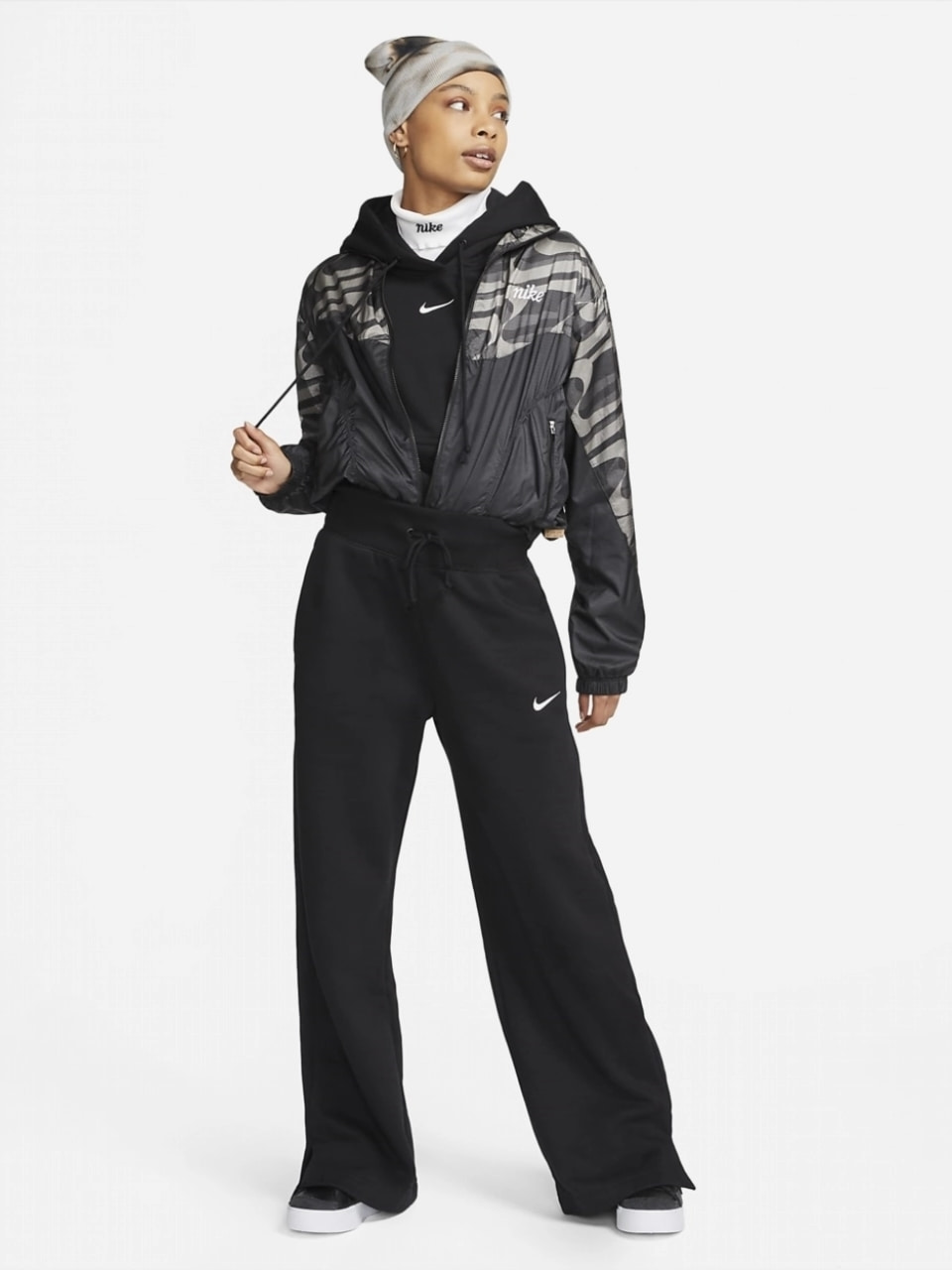 Брюки жіночі Nike W Nsw Phnx Flc Hr Pant Wide (DQ5615-010) — фото 9