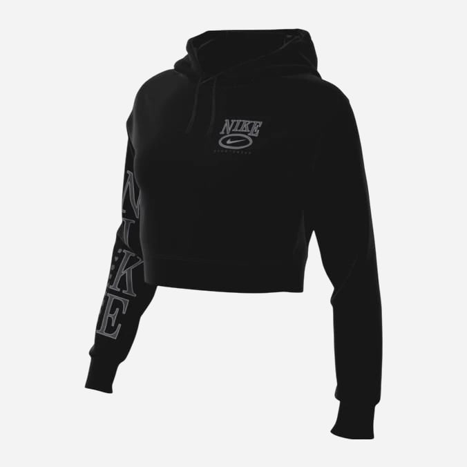 Кофта унісекс Nike Sportswear Club Fleece Oversized Graphic Crop Black (HJ0925-010) — фото 1