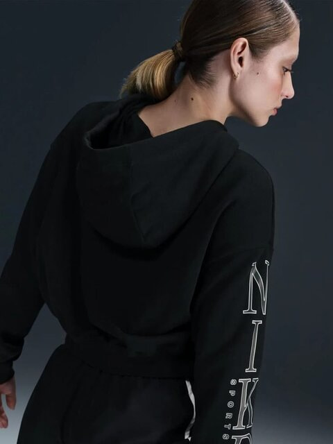 Кофта унісекс Nike Sportswear Club Fleece Oversized Graphic Crop Black (HJ0925-010) — фото 11