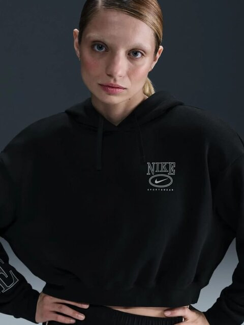 Кофта унісекс Nike Sportswear Club Fleece Oversized Graphic Crop Black (HJ0925-010) — фото 6