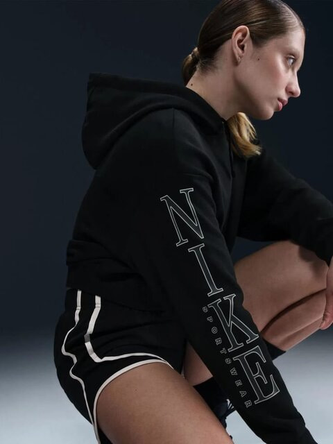 Кофта унісекс Nike Sportswear Club Fleece Oversized Graphic Crop Black (HJ0925-010) — фото 10
