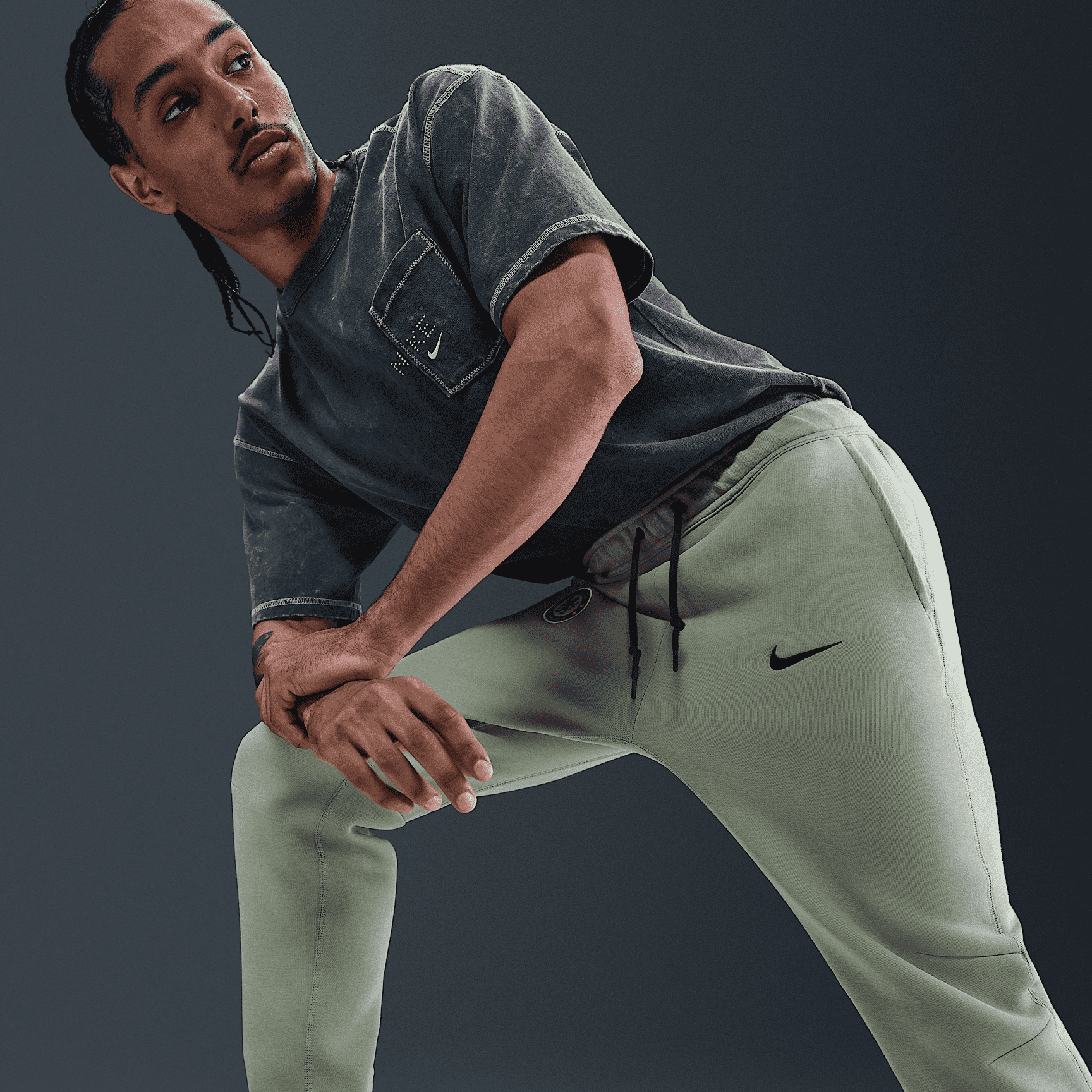 Брюки чоловічі Nike Sportswear Chelsea Fc Tech Fleece Joggers Olive (HJ6442-370) — фото 5