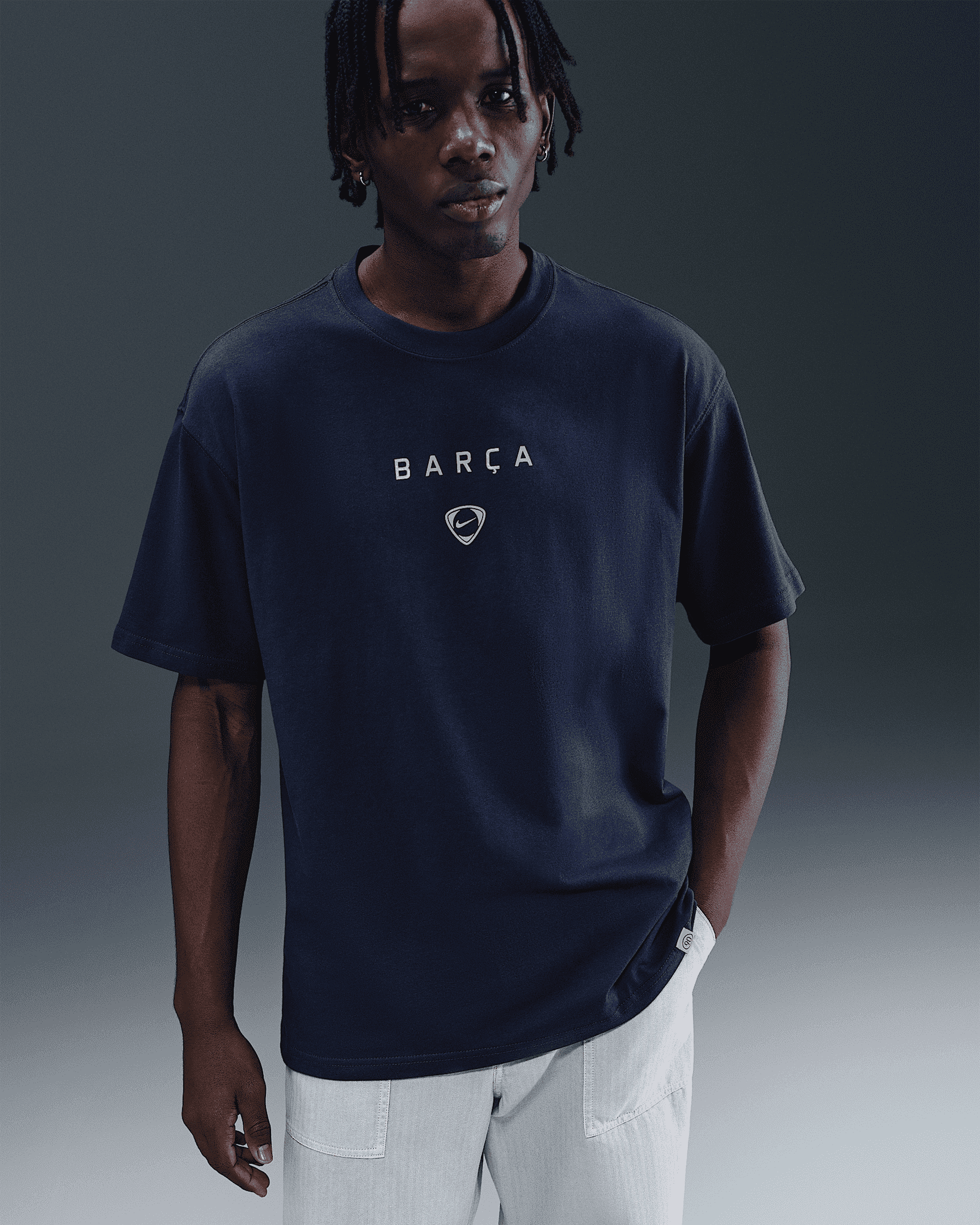 Футболка чоловіча Nike F.C. Barcelona Total90 Wordmark Tee Blue (IB7294-410) — фото 4