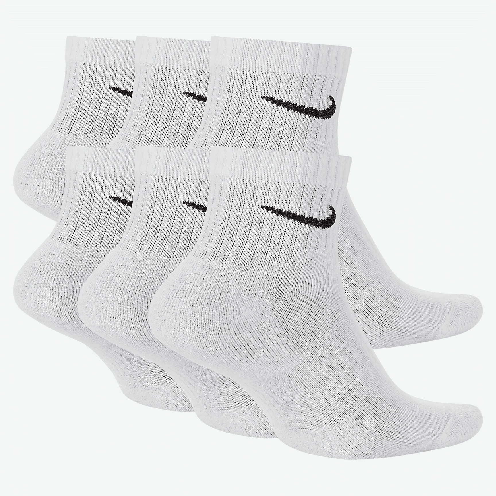 Шкарпетки унісекс Nike Everyday Cushioned  Socks (6 пар) White — фото 3