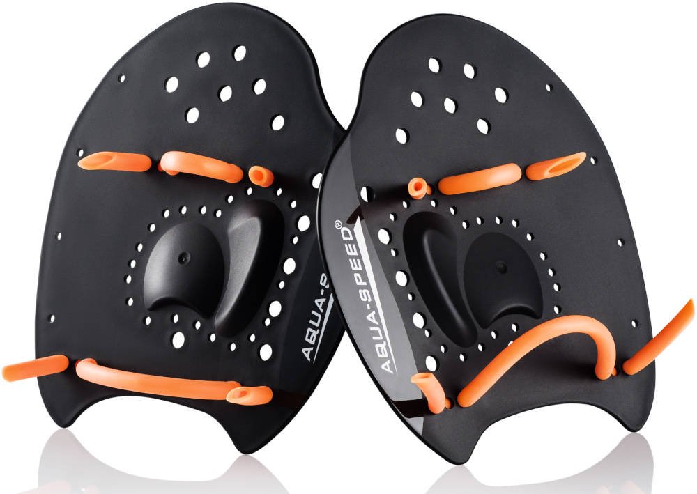 Лопатки для плавання Aqua Speed Skill Paddle 1790 чорний, помаранчевий Уні M 18,5х17см — фото 1
