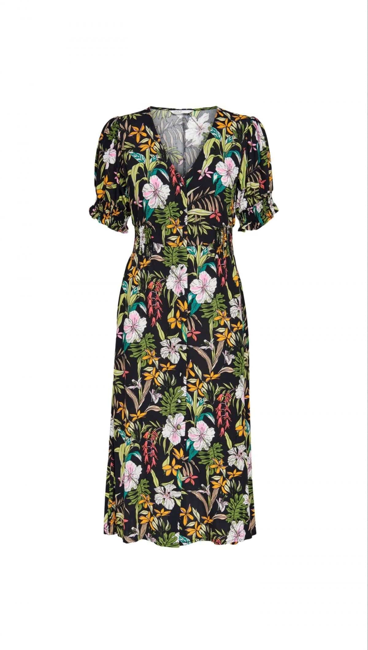 Сукня ONLMARS 2/4 MIDI DRESS WVN 15226567 Tap Shoe-JUNGLE FLOWER ONLY M Чорний — фото 3