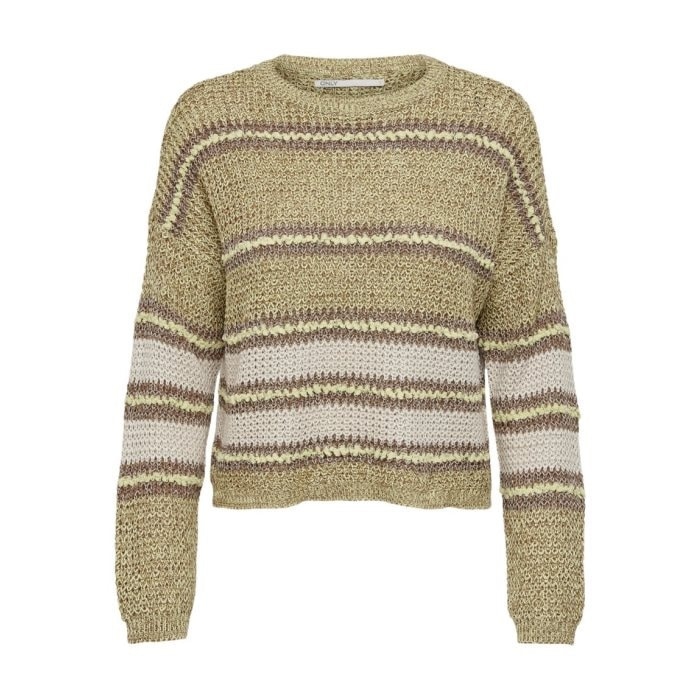 Пуловер ONLINA L/S PULLOVER CC KNT 15229820-Mellow Yellow-Detail:W. PUMICE STONE / TO ONLY L Бежевий — фото 3