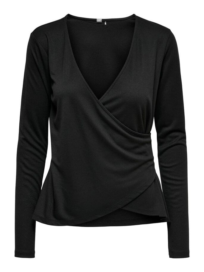 Топ із запахом ONPNORI LS WRAP TOP 15236598-Black Only Play L Чорний — фото 3