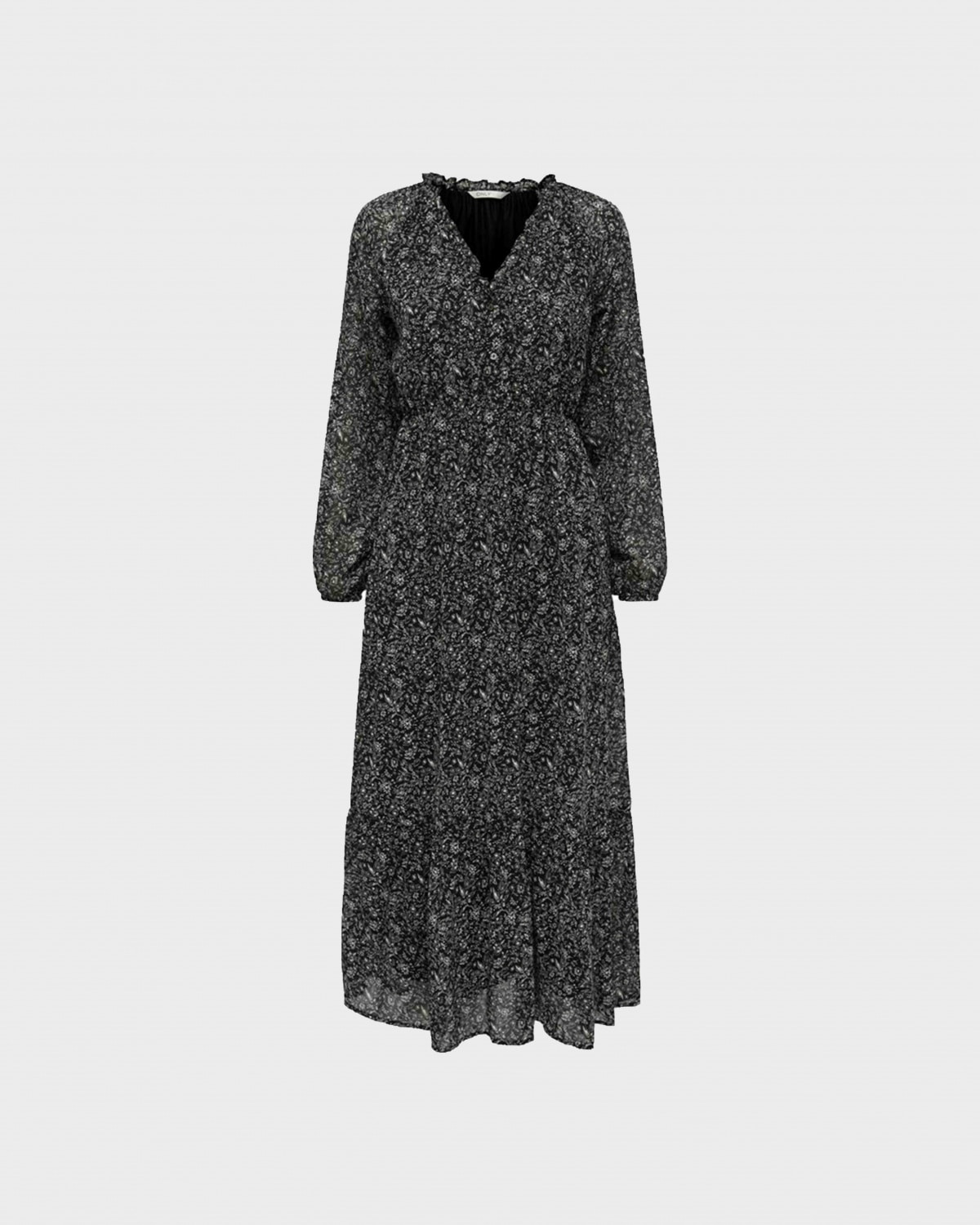Сукня ONLSTAR L/S MAXI DRESSWVN 15240494-Black-AOP:LITTLE CHARM FLOWER ONLY M Чорний — фото 3