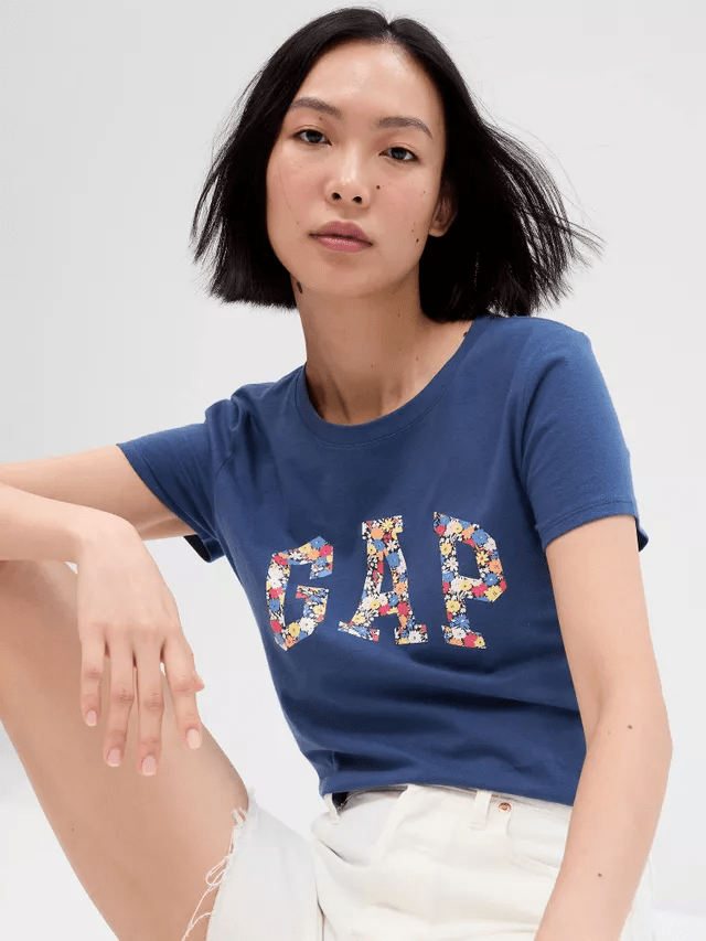 Футболка жіноча Gap Ss Clsc Tee Blue (268820-73) — фото 1