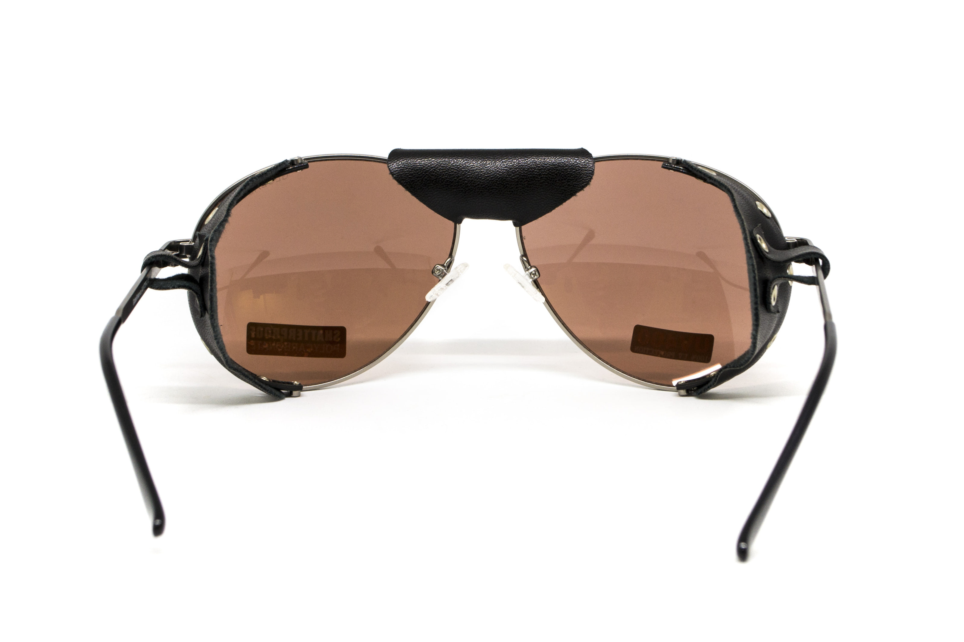 Очки защитные Global Vision Aviator-3 (drive mirror), коричневые со съёмным уплотнителем из синтетитечской "кожи" — фото 5