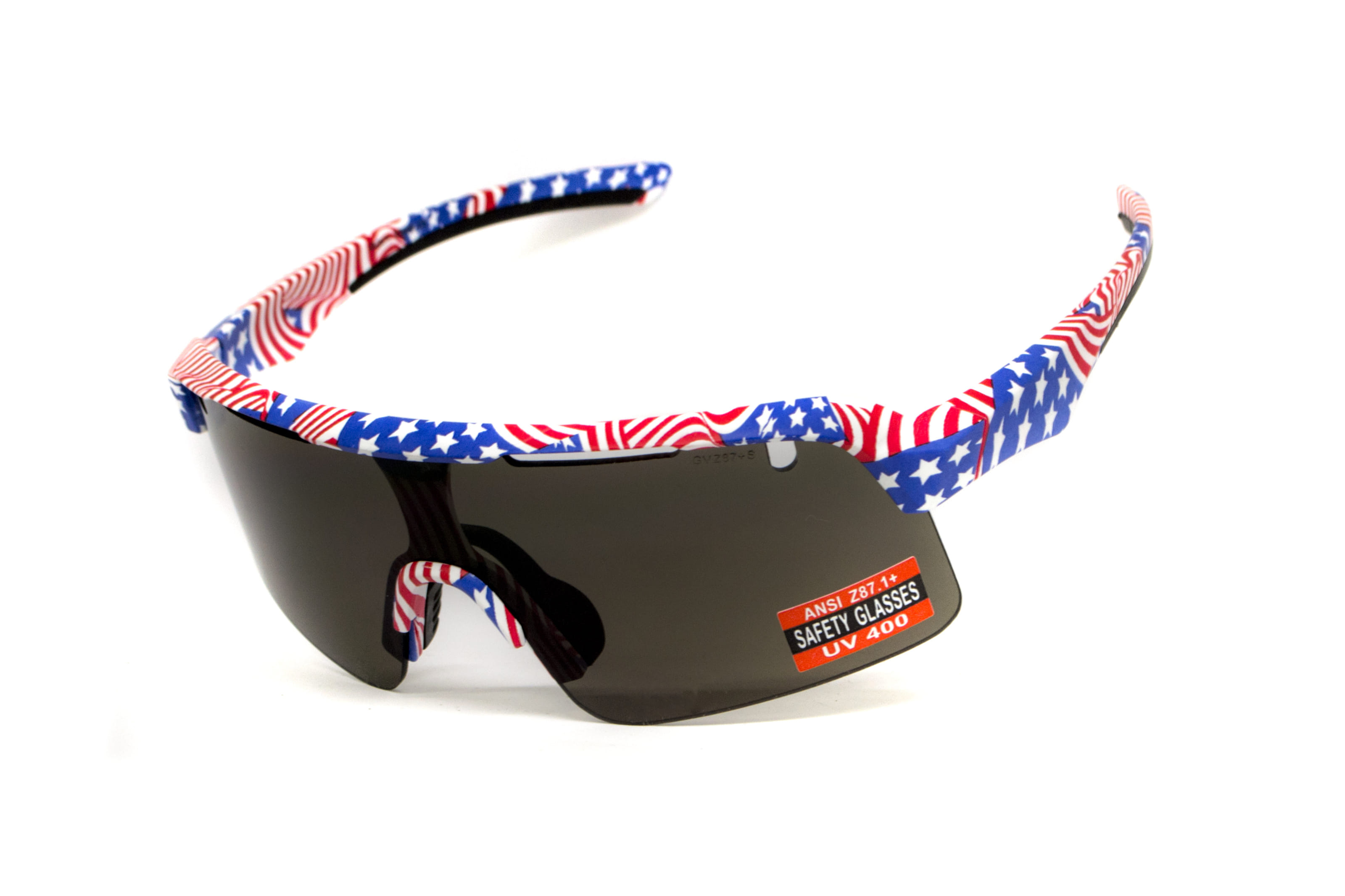Очки защитные открытые Global Vision Holeshot USA Flag (gray), сірі в оправі прапор США — фото 5