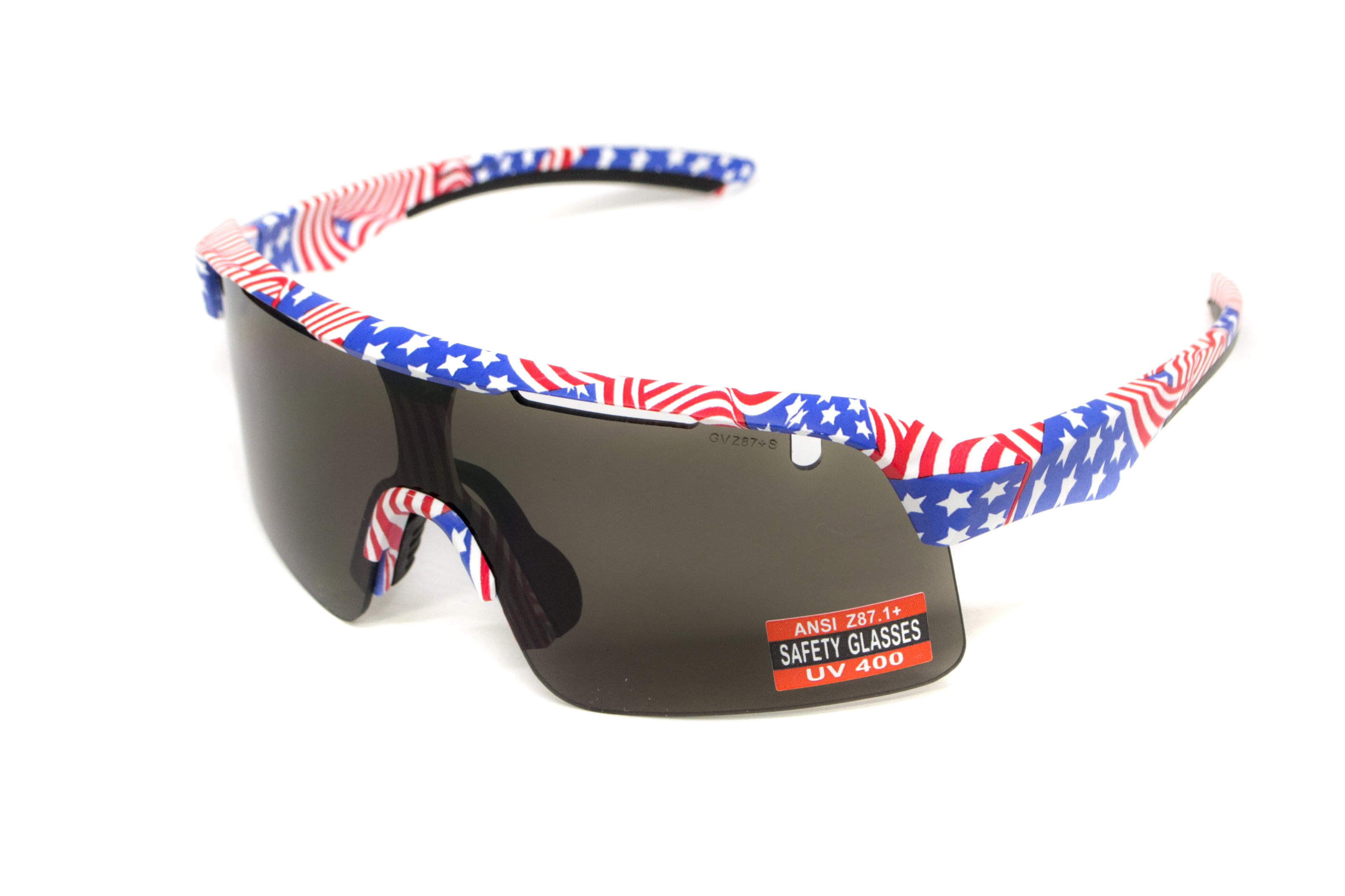 Очки защитные открытые Global Vision Holeshot USA Flag (gray), сірі в оправі прапор США — фото 6