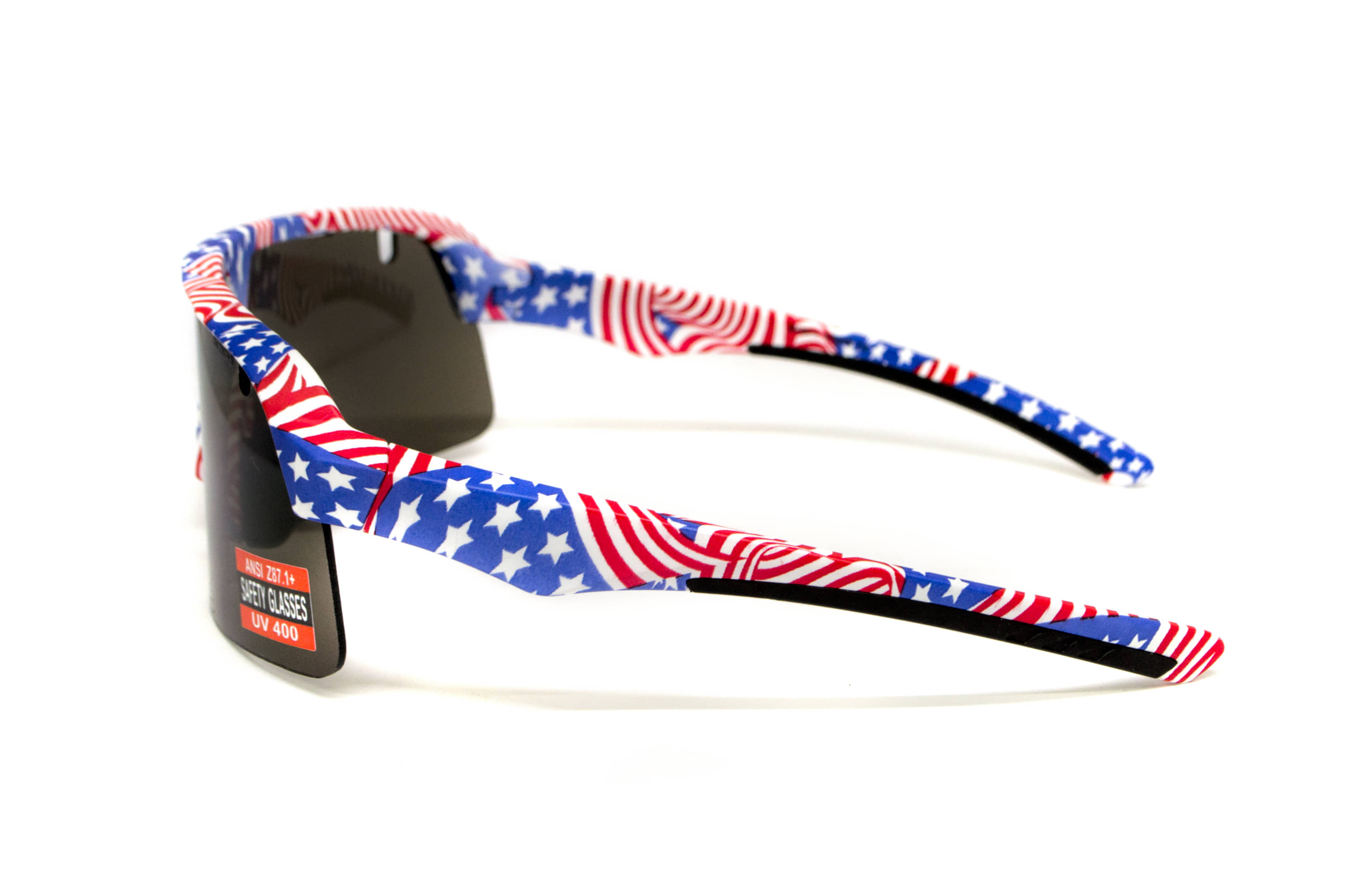 Очки защитные открытые Global Vision Holeshot USA Flag (gray), сірі в оправі прапор США — фото 9