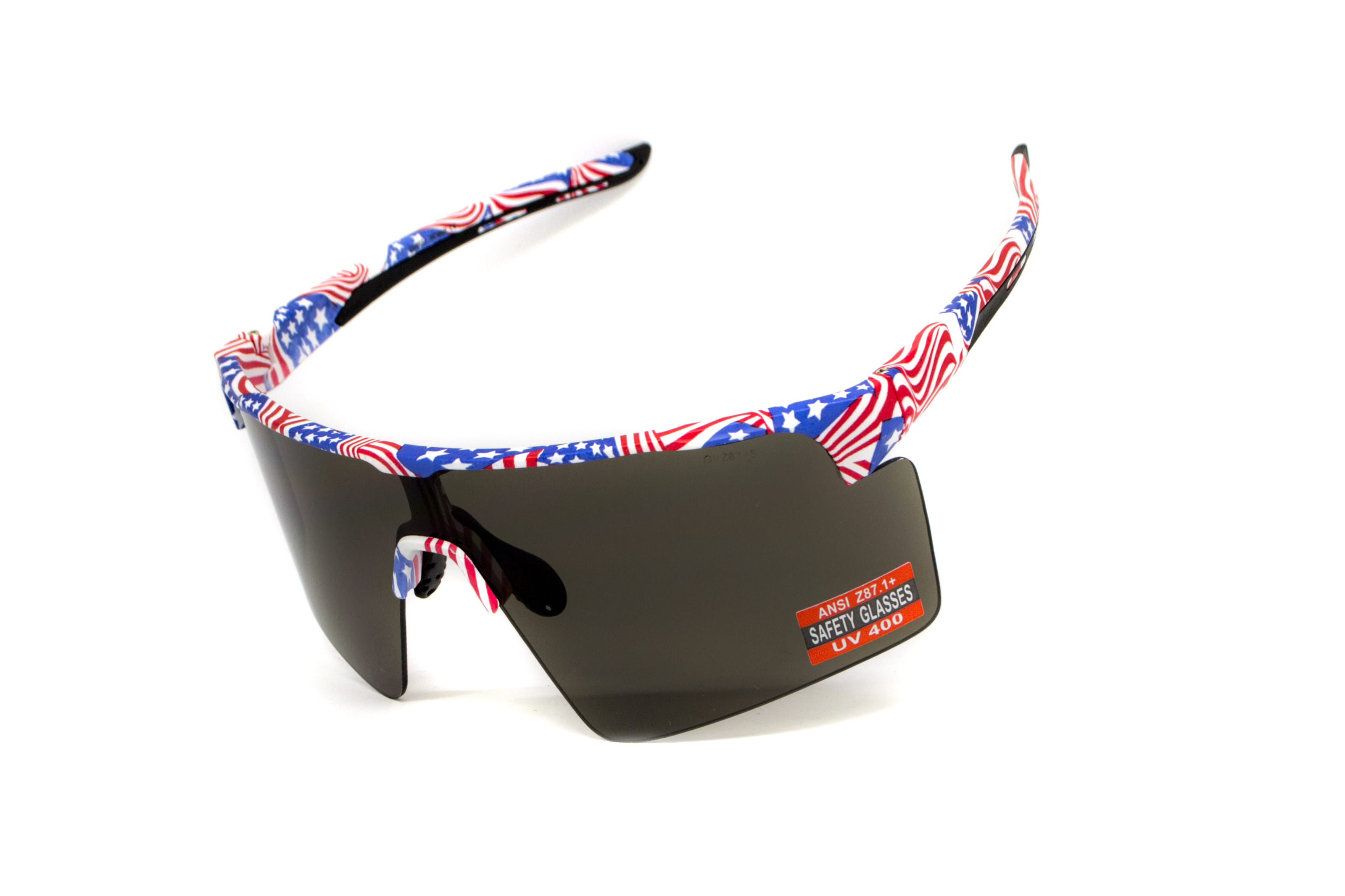 Очки защитные открытые Global Vision Onyx USA Flag (gray), сірі в оправі прапор США — фото 5