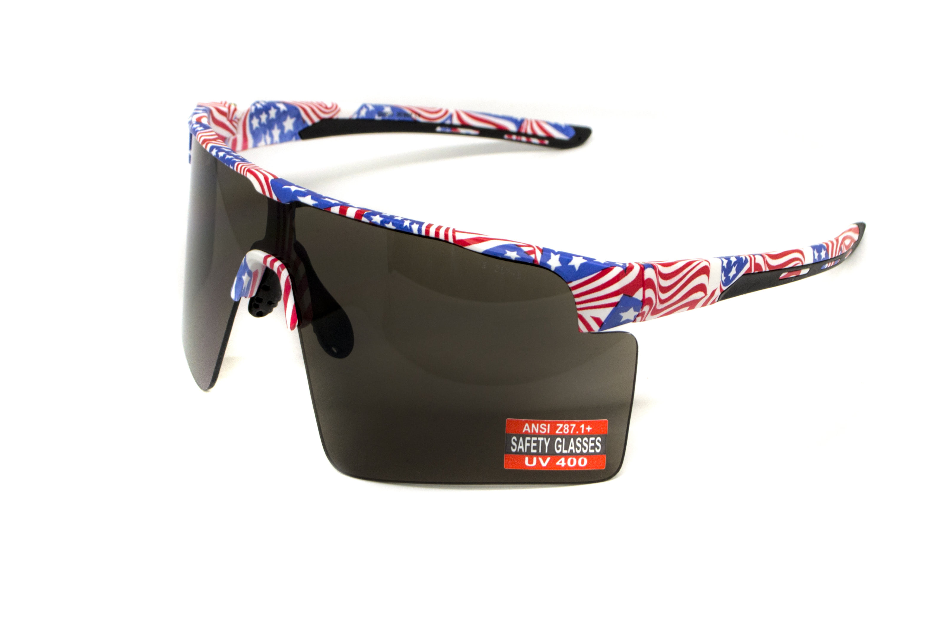 Очки защитные открытые Global Vision Onyx USA Flag (gray), сірі в оправі прапор США — фото 7