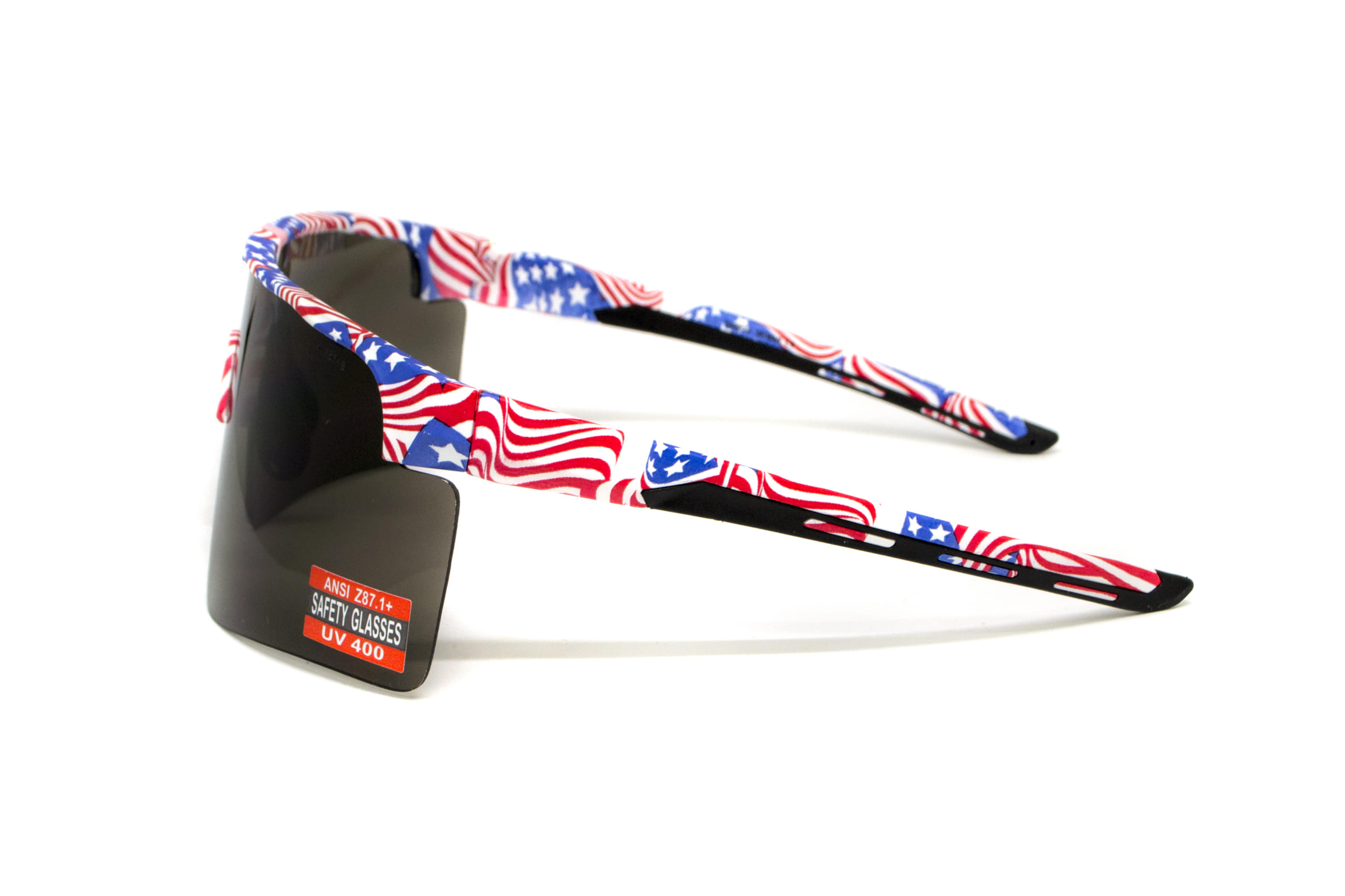 Очки защитные открытые Global Vision Onyx USA Flag (gray), сірі в оправі прапор США — фото 8