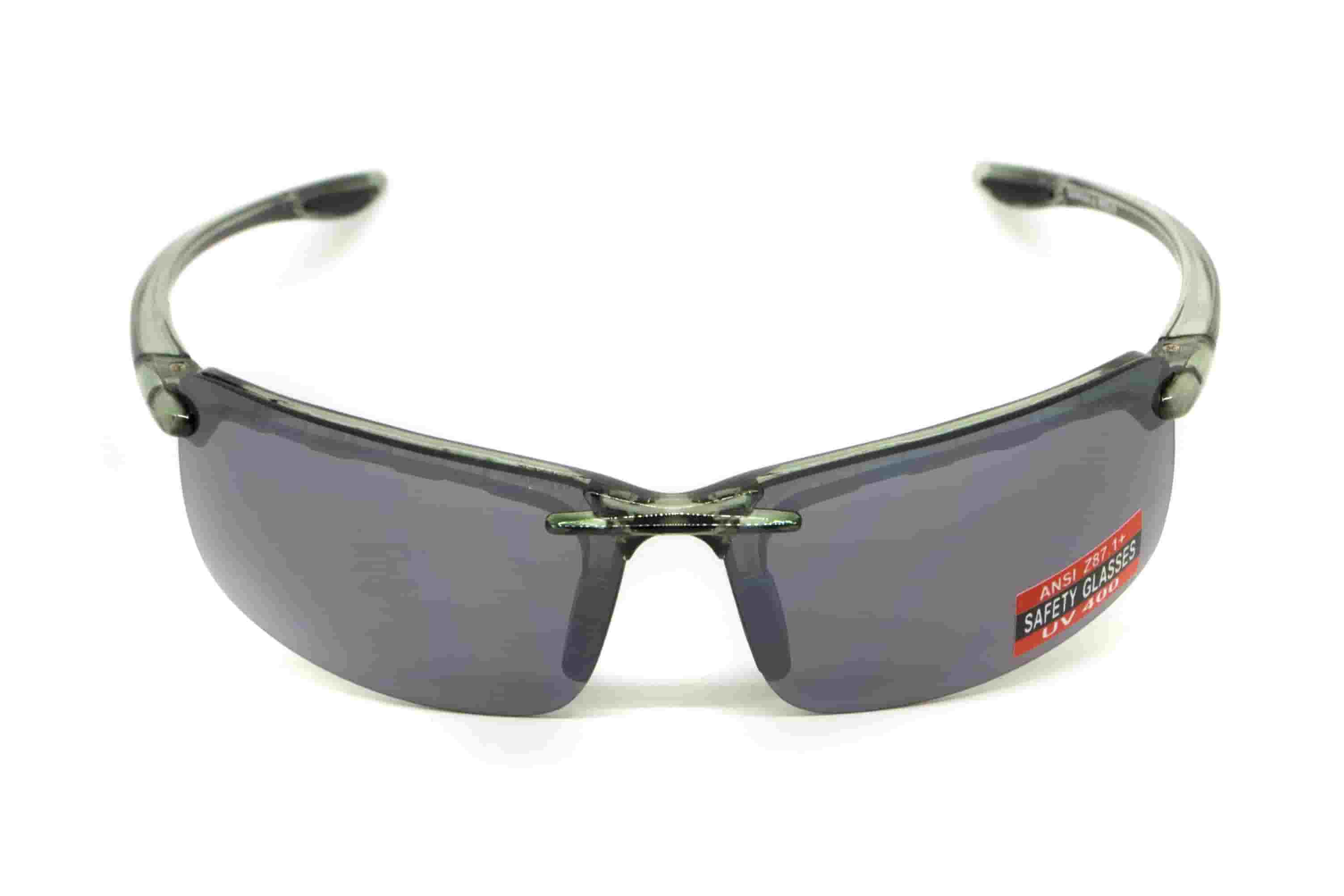 Очки защитные Global Vision Wheelin Crystal Gray (flash mirror) серые зеркальные линзы в полупрозрачной серой оправе — фото 3