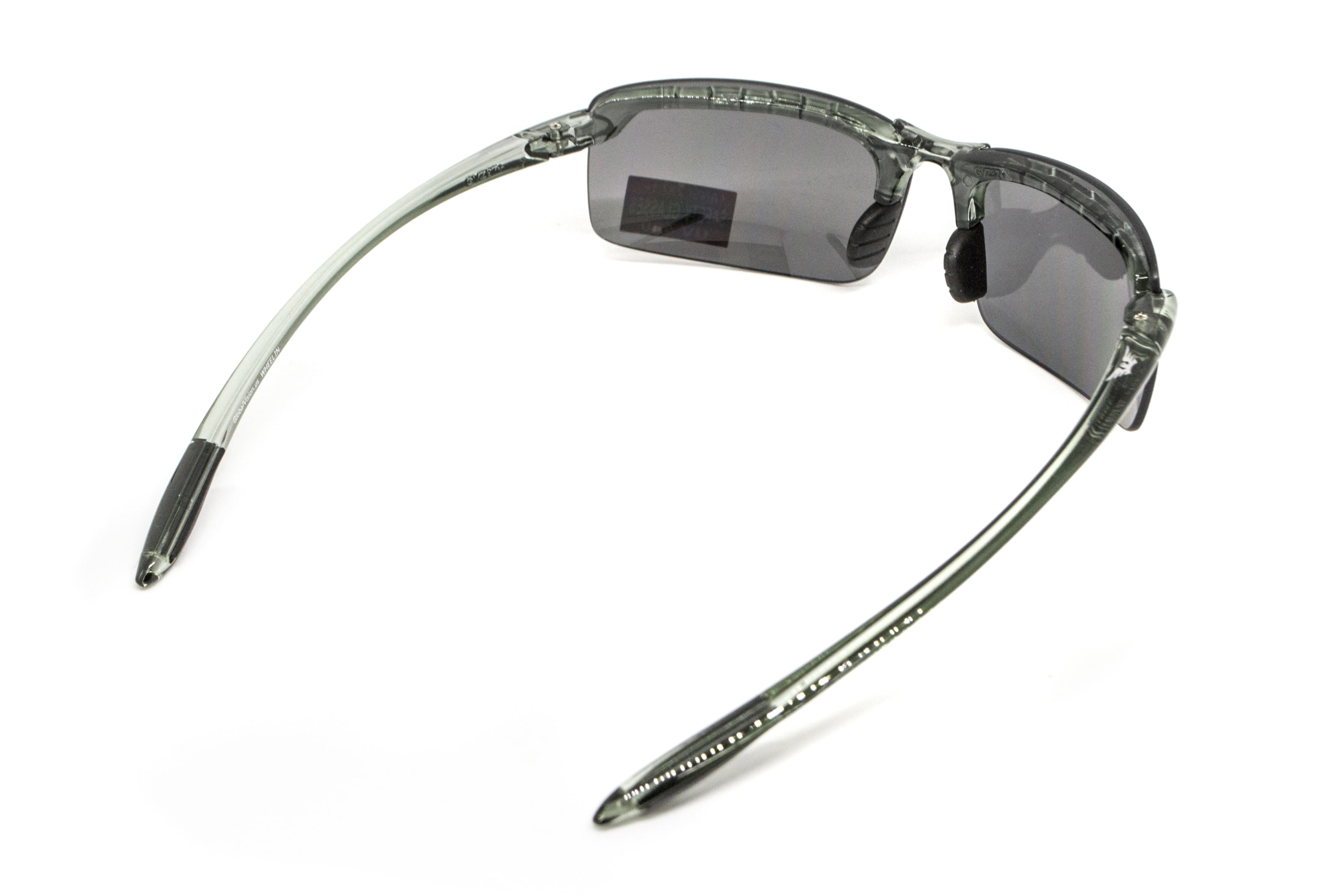 Очки защитные Global Vision Wheelin Crystal Gray (flash mirror) серые зеркальные линзы в полупрозрачной серой оправе — фото 6
