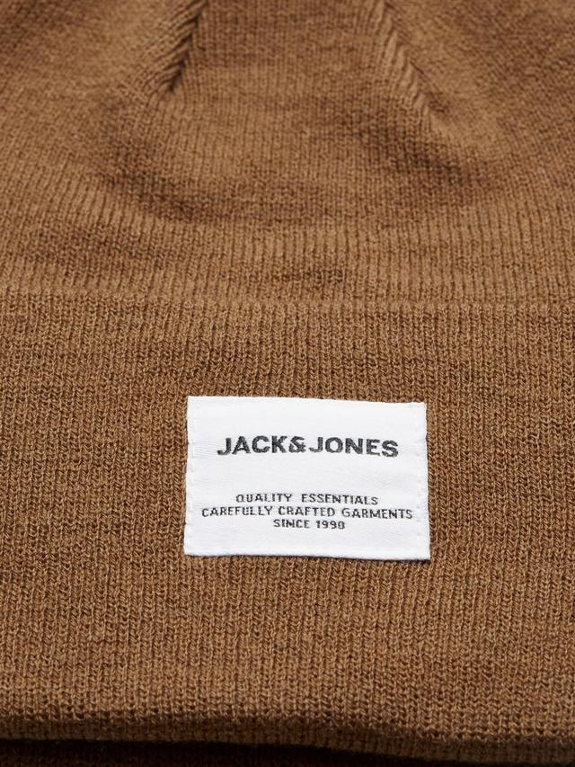 Шапка JACLONG KNIT BEANIE NOOS 12150627-Rubber Jack & Jones ONE SIZE Коричневий — фото 4