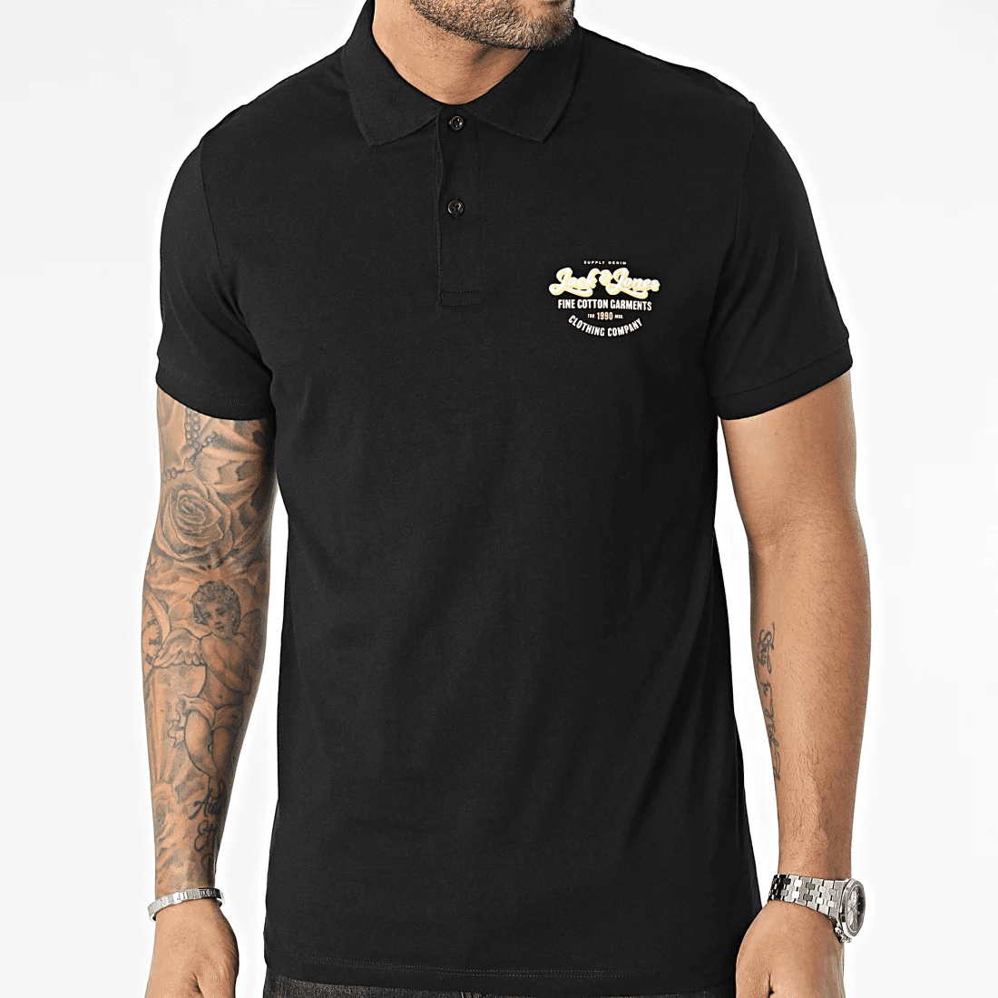 Поло JJANDY POLO SS 12223714-Black-Print:SMALL scale Jack & Jones M Чорний — фото 4