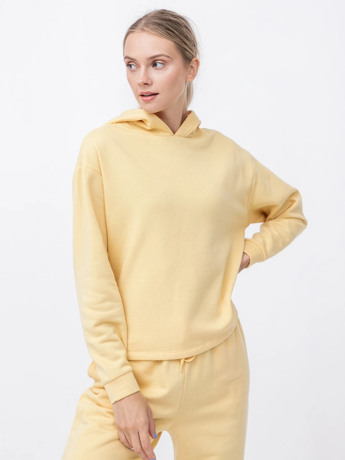 Толстовка ONLCOMFY LIFE L/S HOOD SWT 15236616-Straw ONLY L Жовтий — фото 3