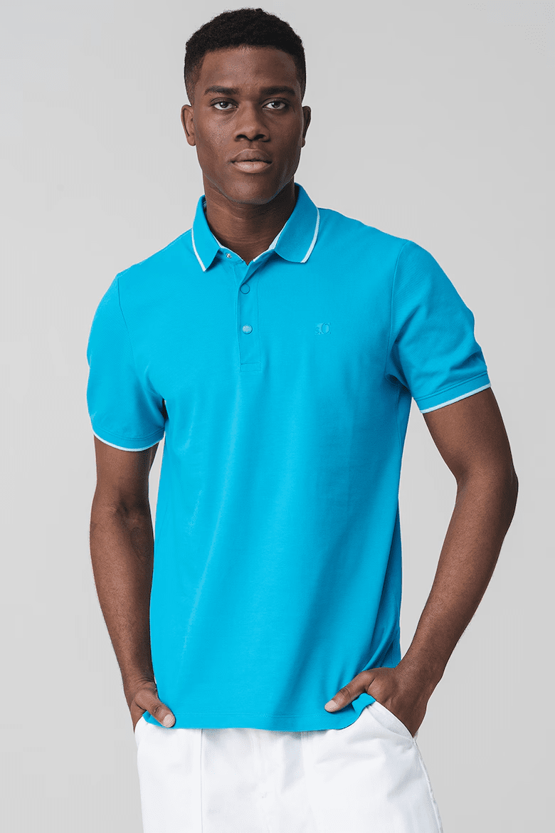 Поло Cotton blend polo shirt 2161571-6259 s.Oliver XXL Блакитний — фото 3