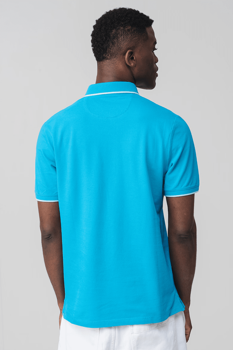 Поло Cotton blend polo shirt 2161571-6259 s.Oliver XXL Блакитний — фото 4