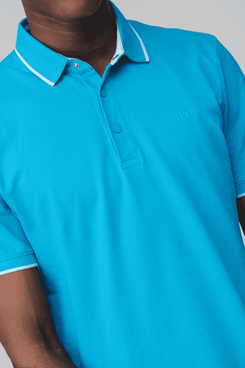 Поло Cotton blend polo shirt 2161571-6259 s.Oliver XXL Блакитний — фото 5
