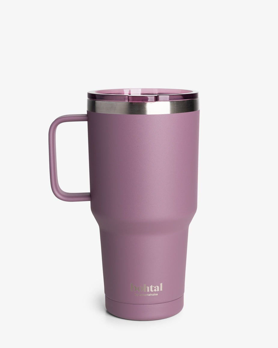 Термостакан (ізольована чашка) Bohtal з ручкою з нержавіючої сталі Tumbler Plum 900 ml — фото 2