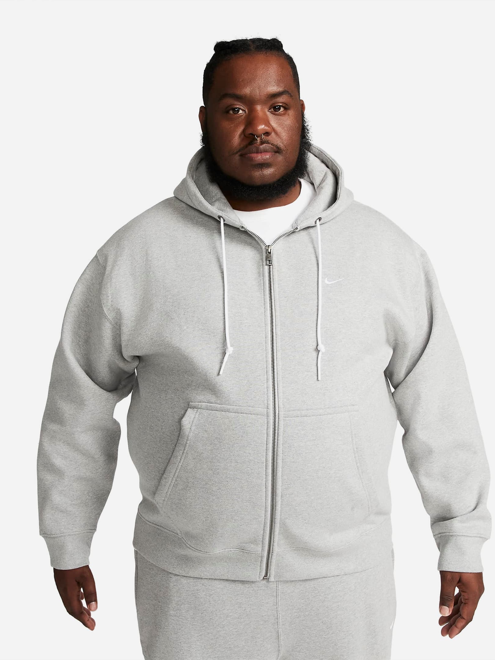 Кофта чоловіча Nike Solo Swoosh Full-Zip Hoodie Grey (DR0403-063) — фото 1
