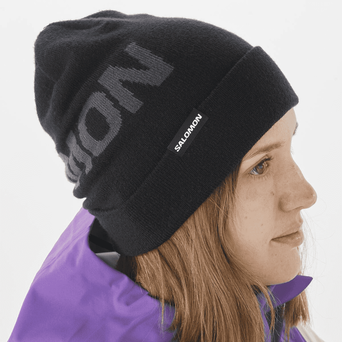 Шапка HERMITAGE BEANIE-DEEP BLACK LC2152900 SALOMON OSFA Чорний — фото 5