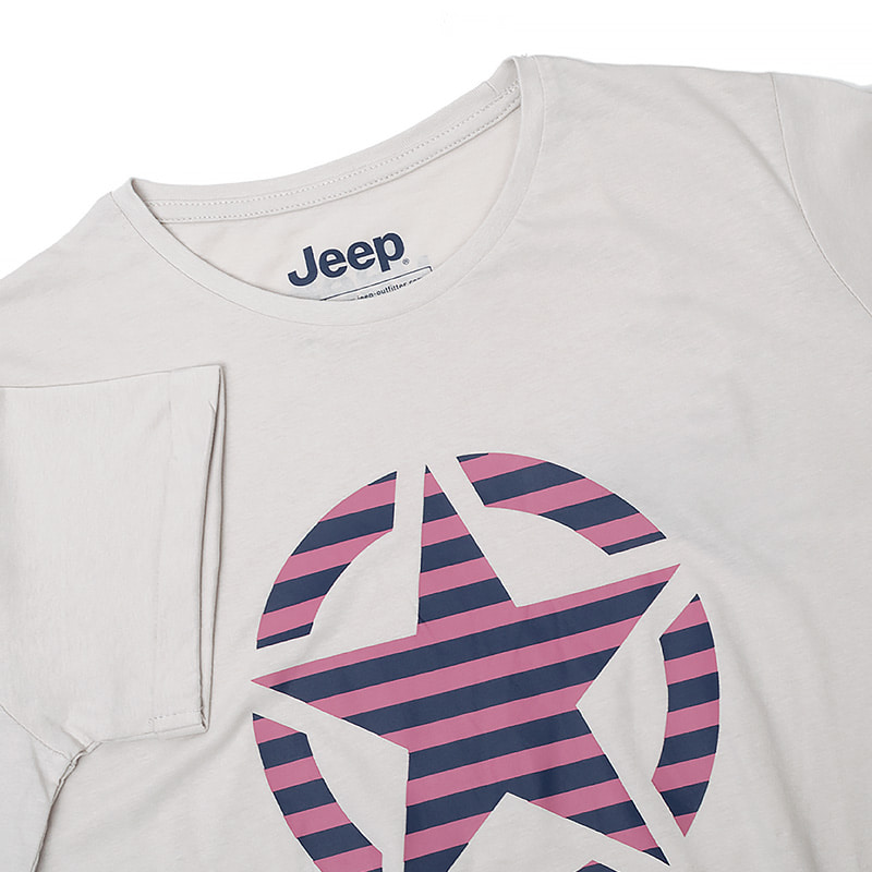 Футболка жіноча Jeep T-Shirt Oversize Star Striped Print Turn (O102613-J863) — фото 3
