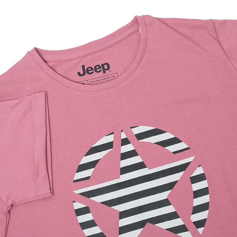 Футболка жіноча Jeep T-Shirt Oversize Star Striped Print Turn (O102613-P490) — фото 4