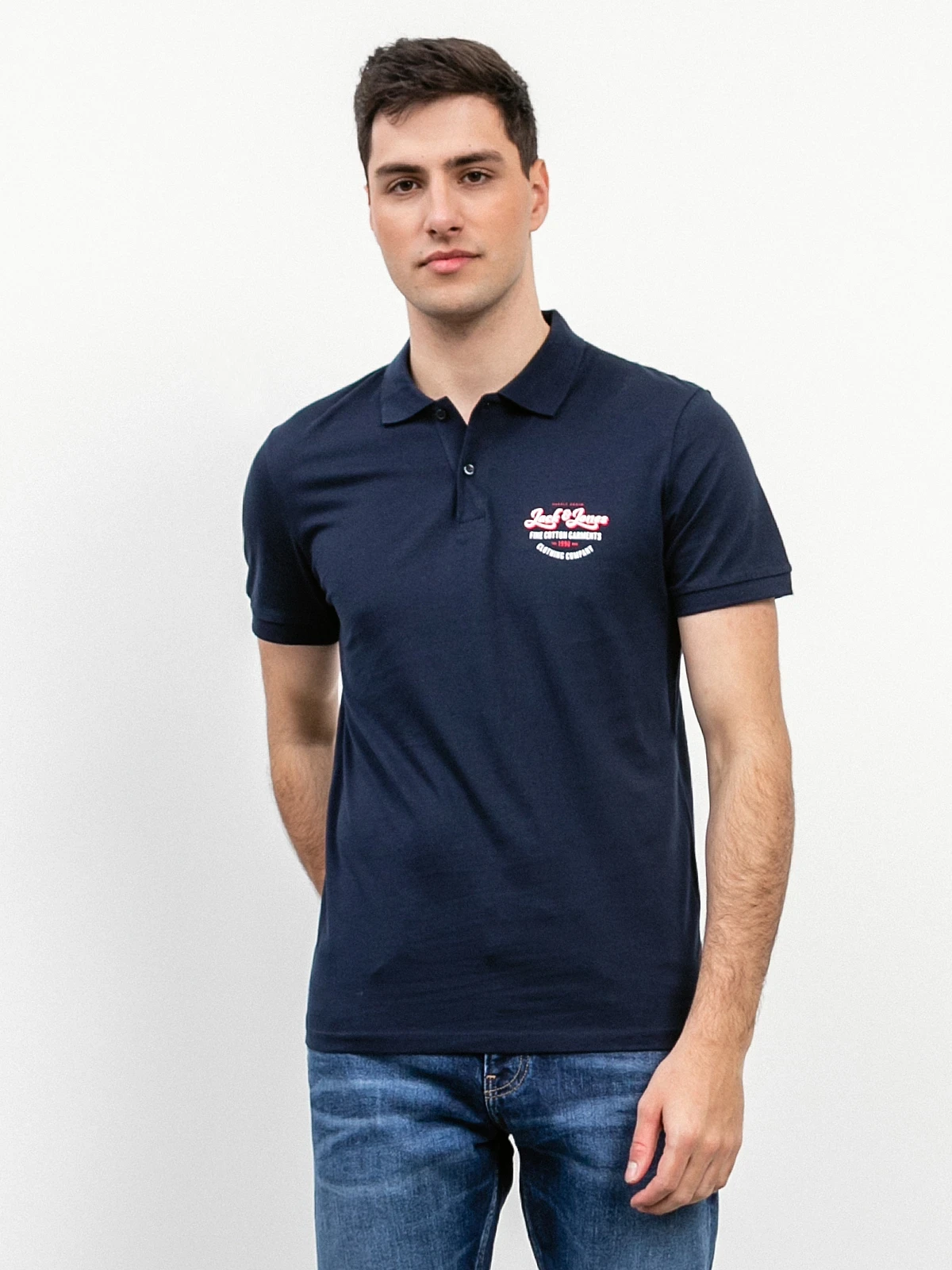 Поло JJANDY POLO SS 12223714-Navy Blazer-Print:SMALL scale Jack & Jones M Темно-синій — фото 3