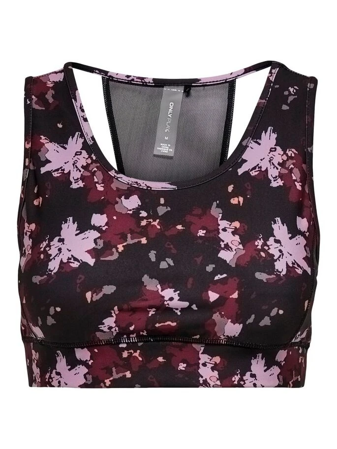 Бра ONPNAMO AOP SPORTS BRA 15236714-Black-AOP:w. Smoky Grape & Zinfandel AOP Only Play XS Чорний — фото 3