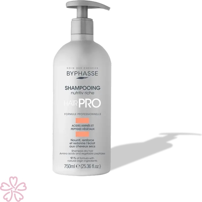Шампунь для сухих волос Byphasse Hair Pro Shampoo Nutritiv Riche Dry Hair 750 мл — фото 3