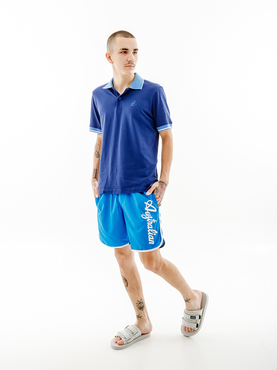 Футболка чоловіча Australian Lines Polo Pique El R-Fit Blue (LSUPO0010-842) — фото 5