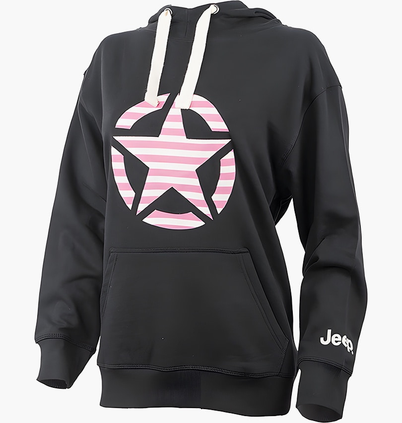 Кофта унісекс Jeep Hooded Oversize Sweatshirt Star Striped Print Black (O102608-B000) — фото 2