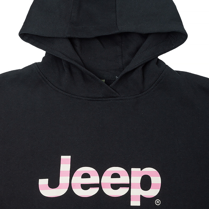 Кофта жіночі Jeep Hooded Cropped Sweatshirt Striped Print Black (O102609-B000) — фото 5