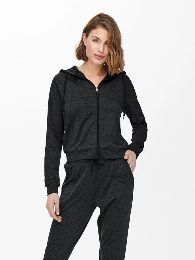 Толстовка ONPNASHA LS HOOD ZIP BRUSH SWEAT 15236667-Black Melange Only Play XS Чорний — фото 3