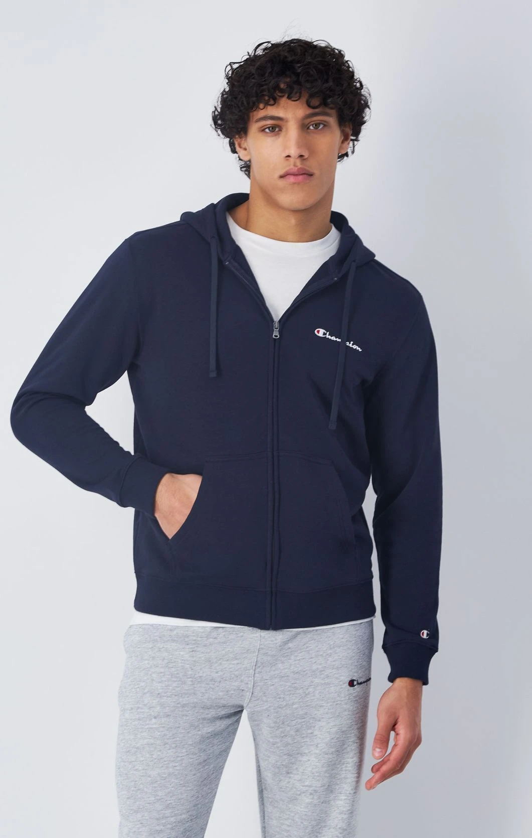 Толстовка hooded full zip sweatshirt 219837-BS501 Champion S Темно-синій — фото 3