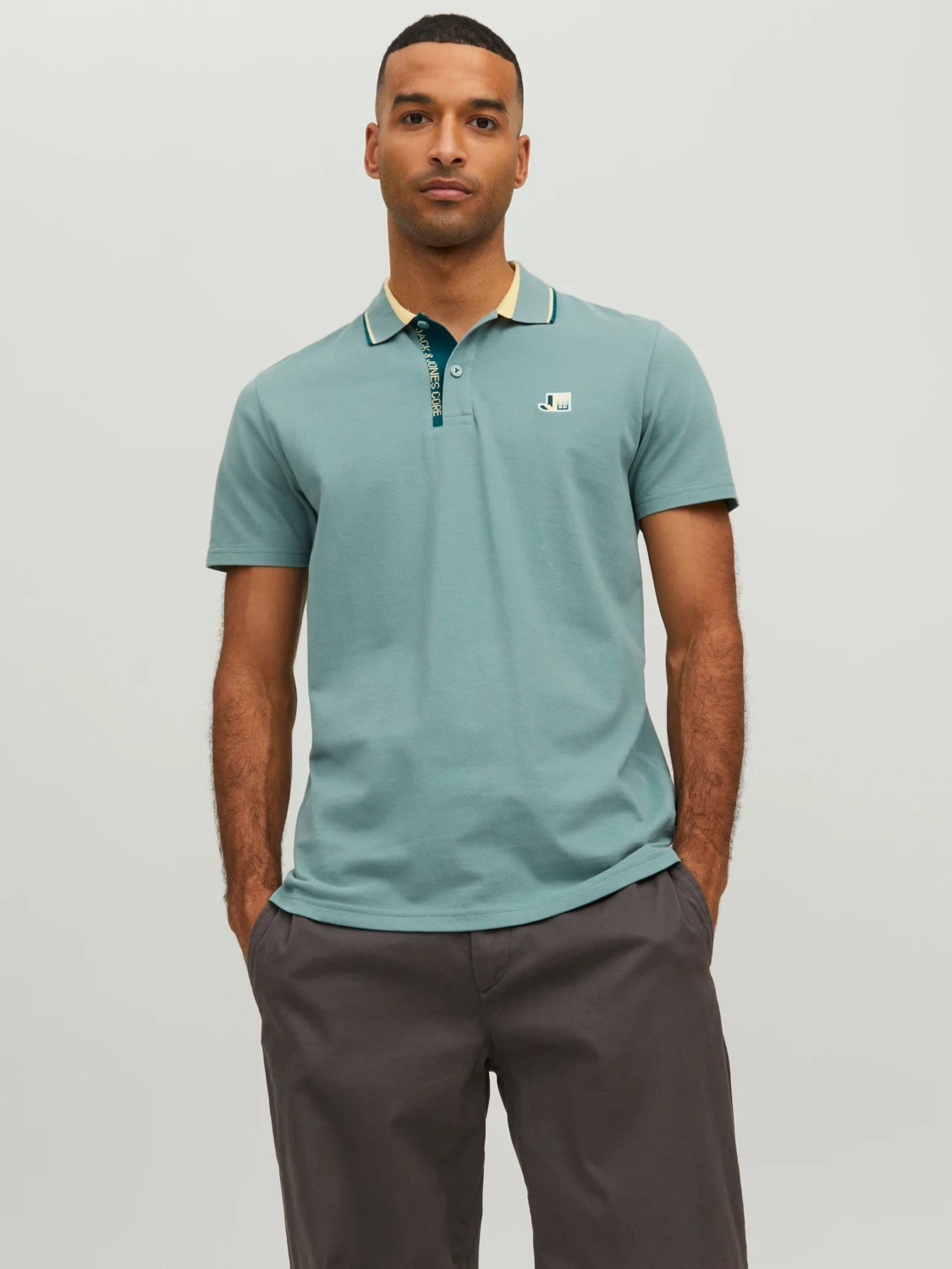 Поло JCOLOGAN POLO SS SS23 SN 12229382-Trellis Jack & Jones M Блакитний — фото 3