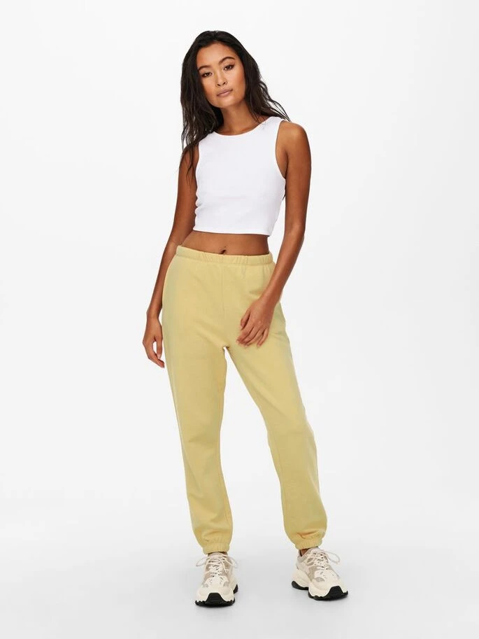 Штани ONLFEEL LIFE 7/8 PANT SWT 15234299-Straw ONLY M Жовтий — фото 3