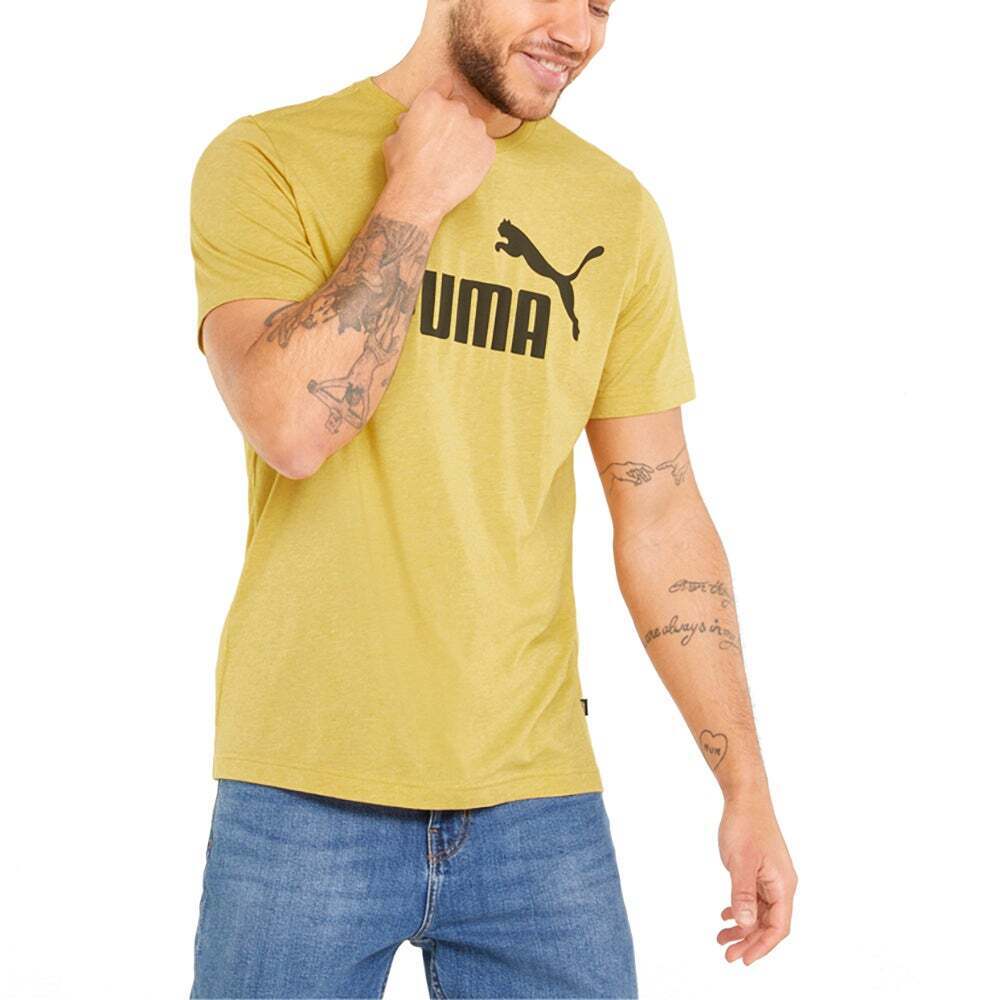 Футболка чоловіча Puma Essentials Heather Crew Neck Short Sleeve T-Shirt Casual - Yellow (586276-31) — фото 1