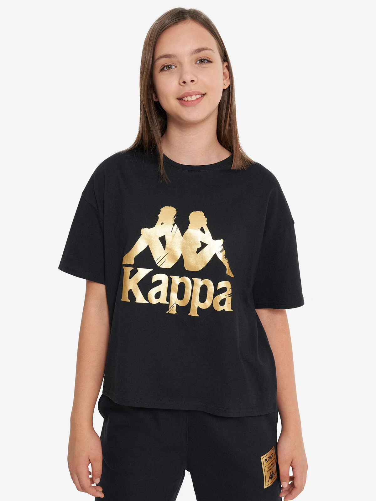 Футболка для дівчаток 134207KAP-99 Kappa 146-152 Чорний — фото 1